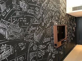 Ink Hotel guest room "graffiti