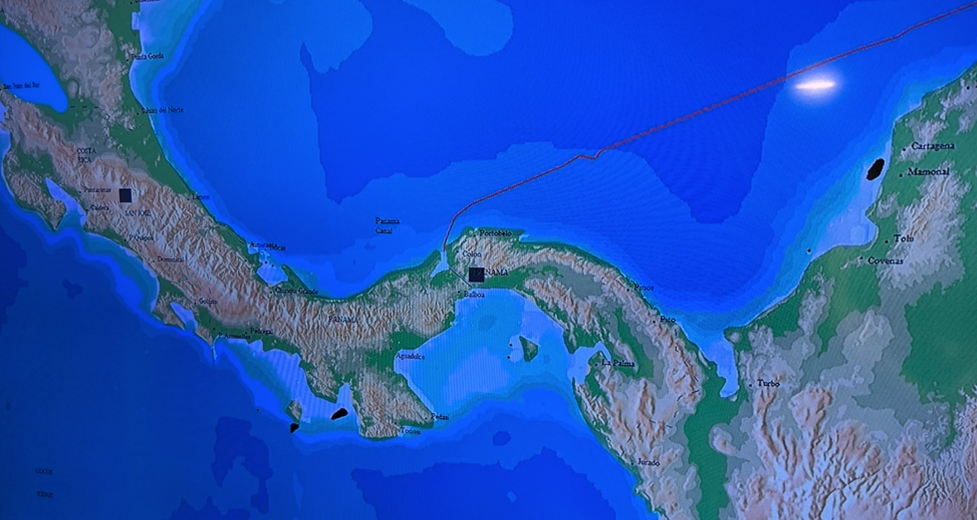 TV map in cabin