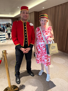 Sandra with her new hat