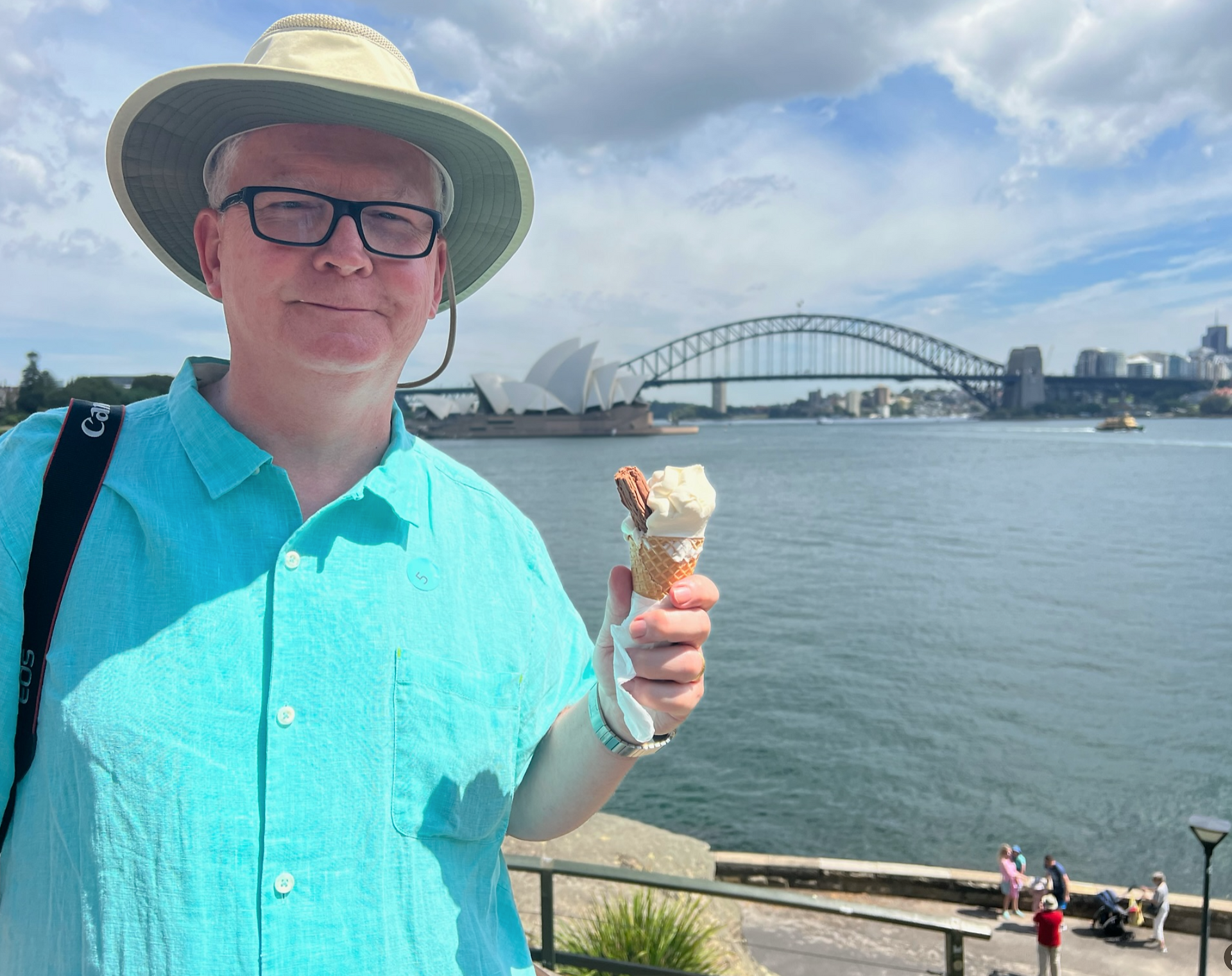 Classic tourist pose.