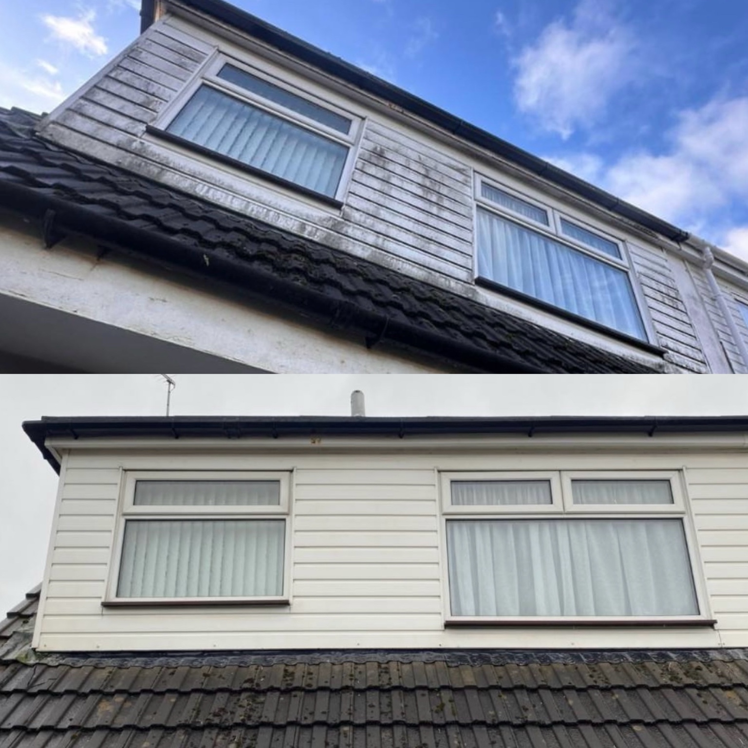 Cladding cleaning before and after