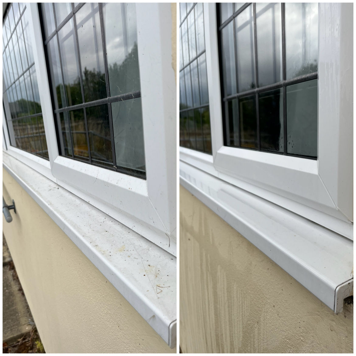 Window cleaning before and after