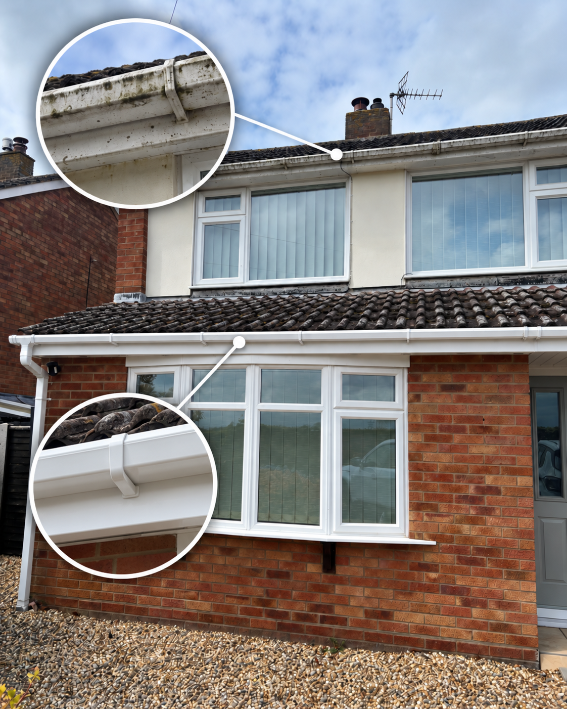 Clear Wash gutter cleaning result