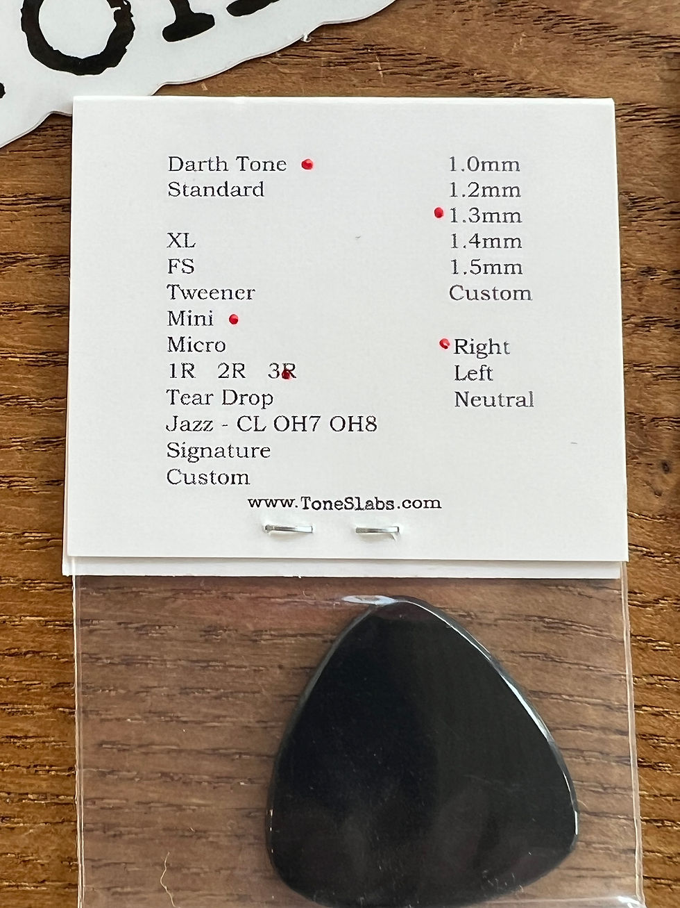 Thumbnail: Tone Slabs Pick　Darth Tone  Mini 3R   1.3 mm