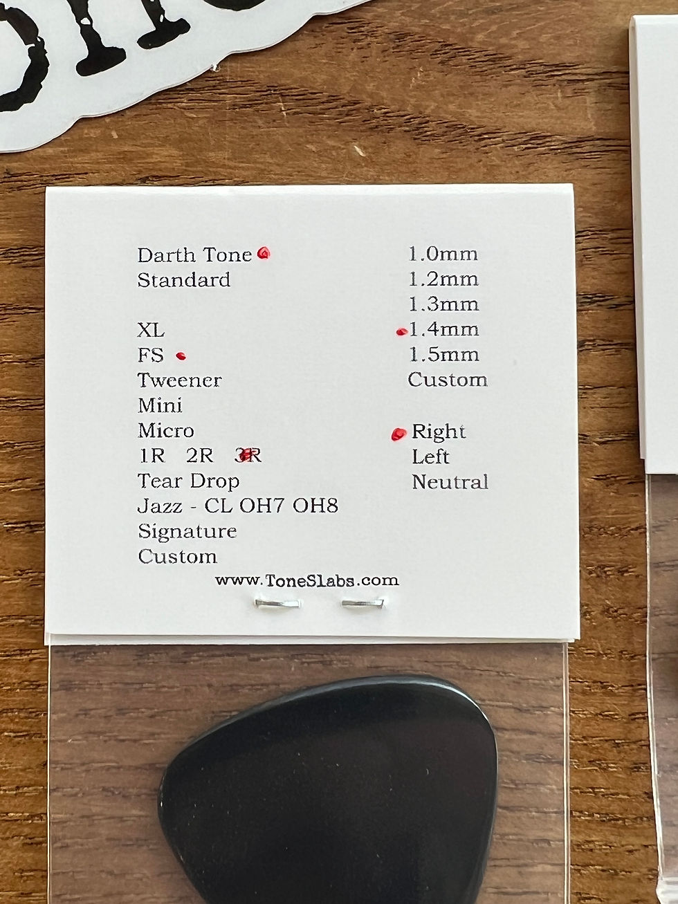 Thumbnail: Tone Slabs Pick　Darth Tone FS 3R   1.4 mm