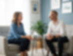 Matthew Hapsberg providing female client with mental health therapy and psychological serv