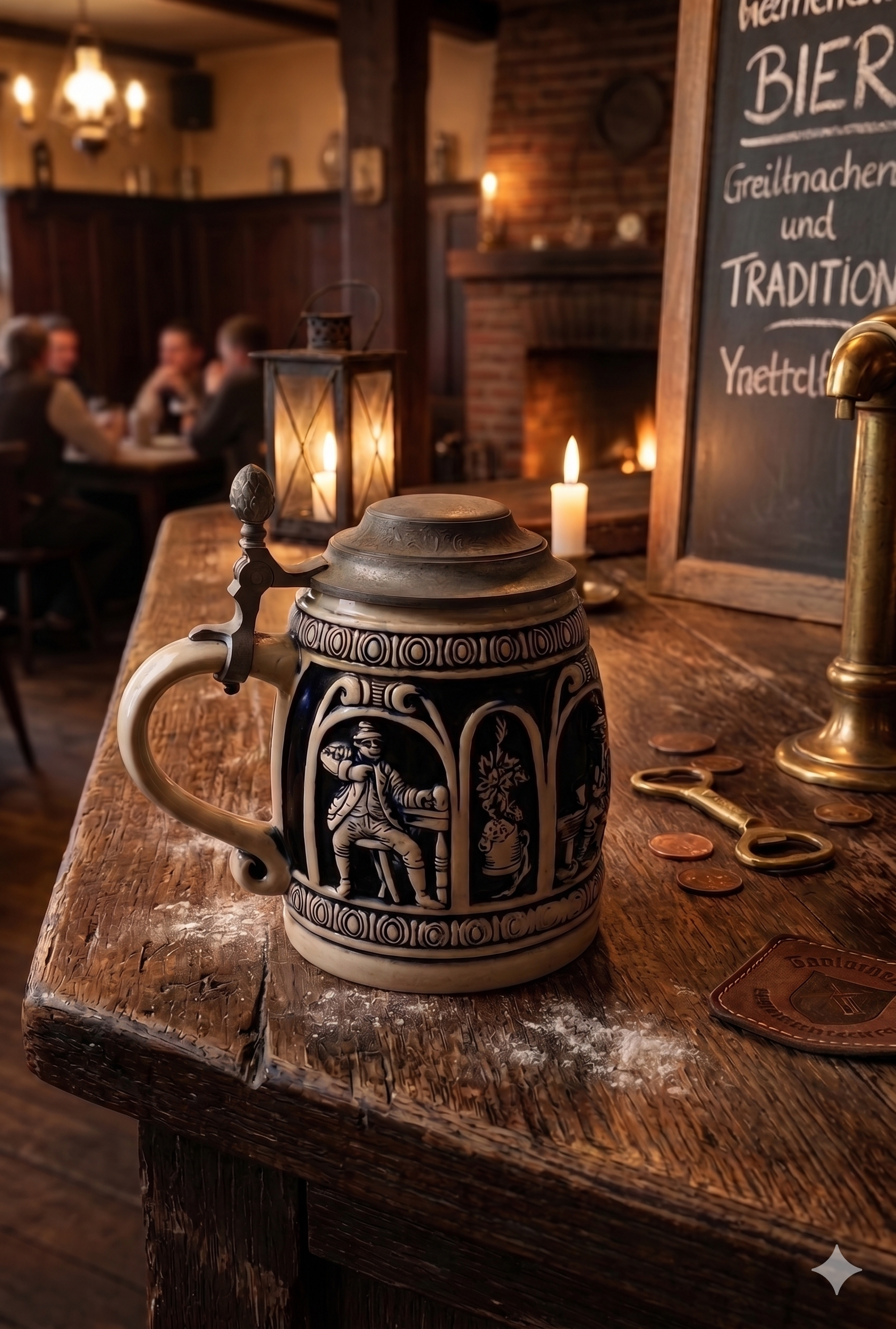 Fascino Vintage: Splendida Caraffa in Ceramica Tedesca Beige e Blu Cobalto