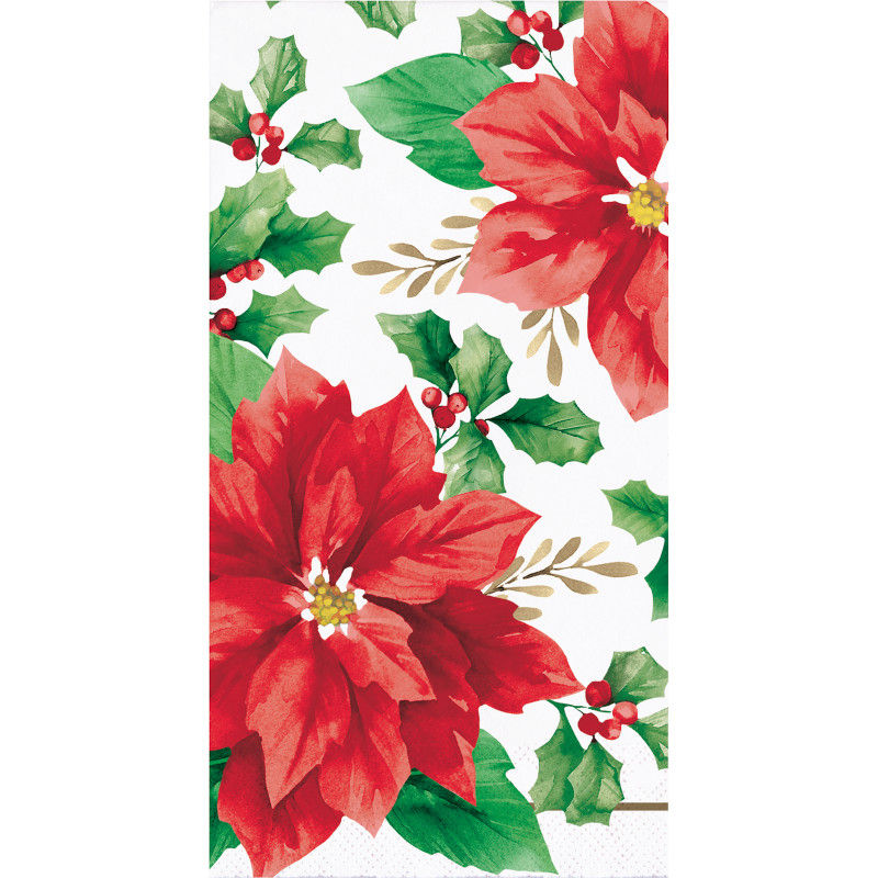 Thumbnail: Creative Converting Elegant Poinsettia, 7 Inch Round Paper Plates, Box of 96