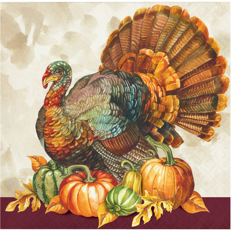 Thumbnail: Creative Converting Traditional Turkey, 7 Inch Round Paper Plates, Box of 96