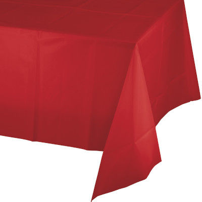 Red Plastic Tablecover 108"