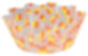 Pack of 12 Clear Plastic Fluted Serving Bowls with Halloween Candy Corn Design