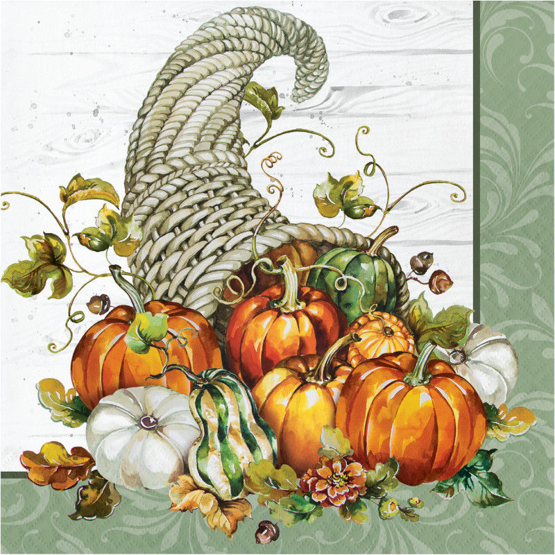 Thumbnail: Creative Converting Bountiful Cornucopia, 9 Inch Round Paper Plates, Box of 96