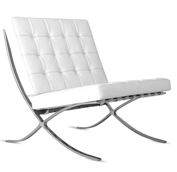 White Chair With Ottoman