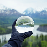 Nature réfléchissant sur le verre de cri