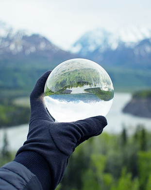 Natur, die auf Kristallglas reflektiert