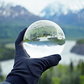 Nature Reflecting on Crystal Glass