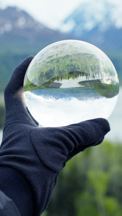 Nature Reflecting on Crystal Glass