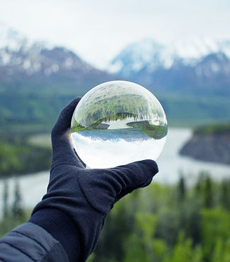 Nature Reflecting on Crystal Glass