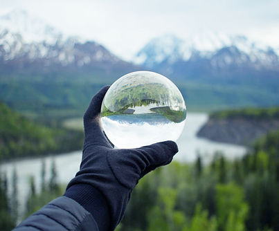 Nature Reflecting on Crystal Glass