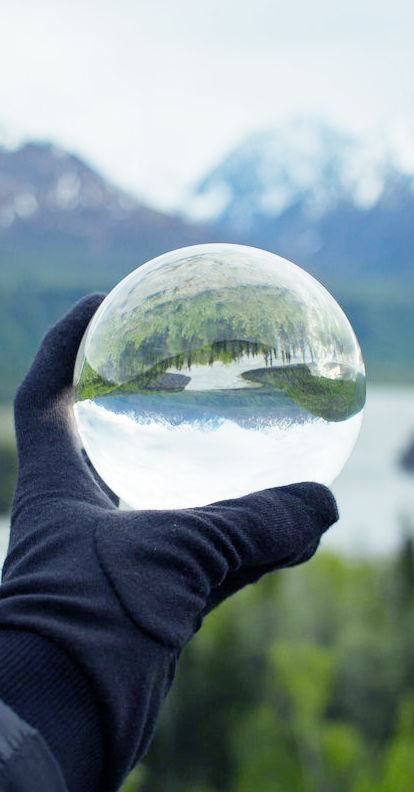 Nature Reflecting on Crystal Glass
