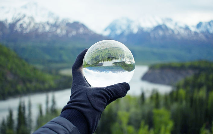 Nature Reflecting on Crystal Glass
