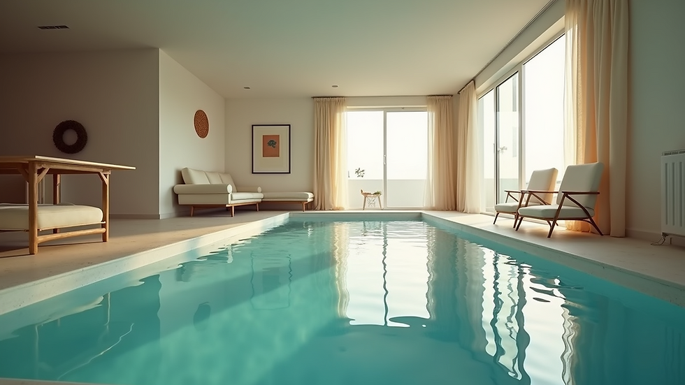 Bird's eye view of a modern and bright apartment