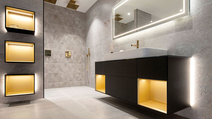 Interieurfoto's in een showroom van luxe badkamers in Alkmaar