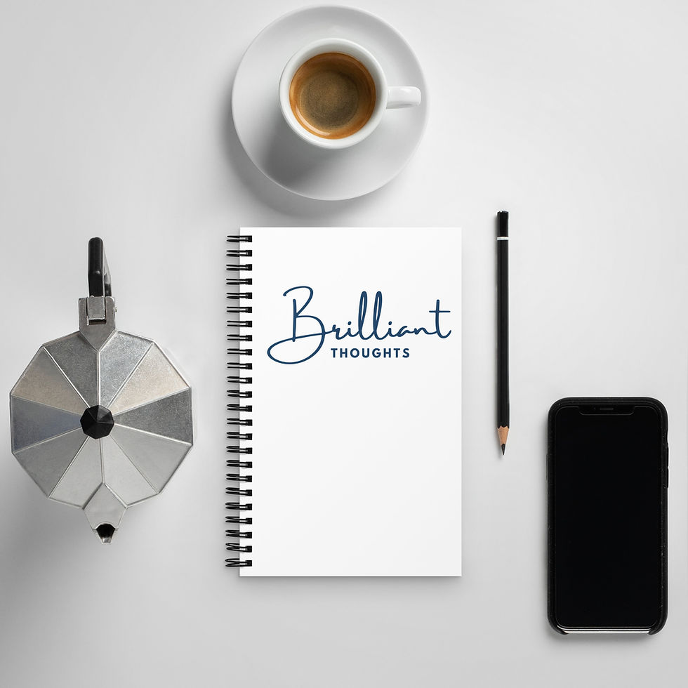 Thumbnail: Spiral Notebook - Brilliant Thoughts - Navy