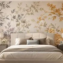 Wildflower Botanical Mural - Custom wallpaper wall mural Dubai with delicate wildflower design