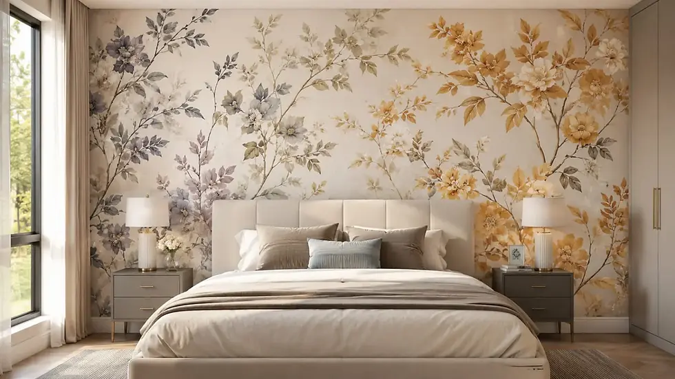 Wildflower Botanical Mural - Custom wallpaper wall mural Dubai with delicate wildflower design