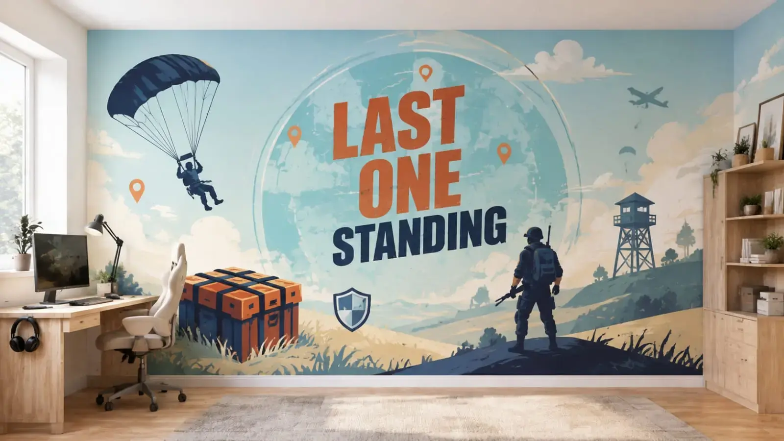 Battle royale gaming wall mural teen bedroom Al Barari Dubai