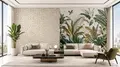Wall mural vs wallpaper comparison in a Dubai living room