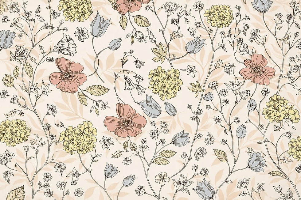 Thumbnail: Pastel botanical bird and butterfly wallpaper pattern for interiors in Al Barari