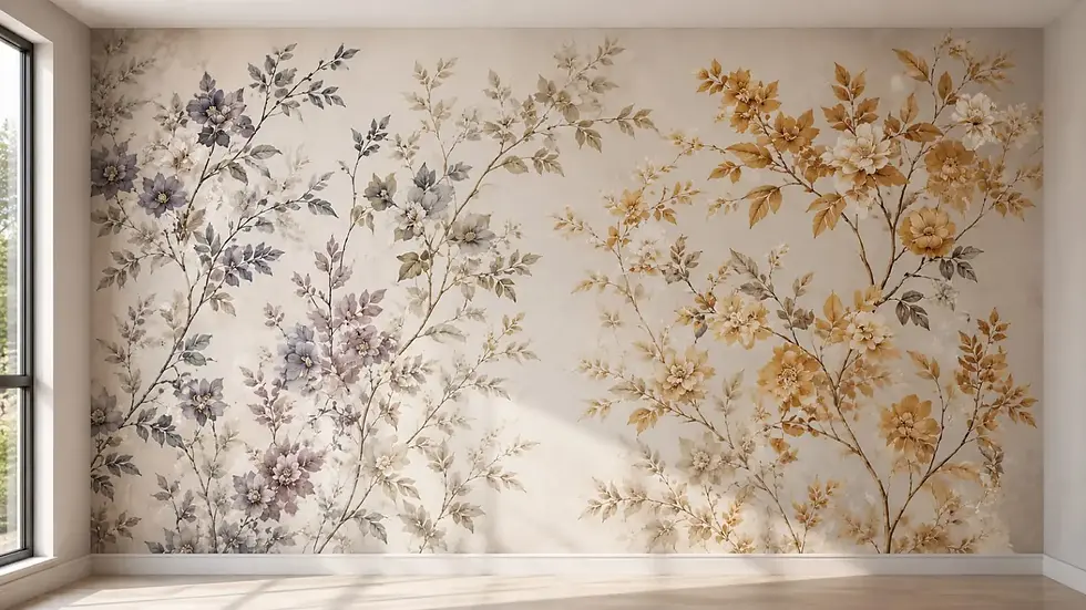 Wildflower Botanical Mural - Natural Vibes Collection custom wallpaper mural Dubai for bedroom walls