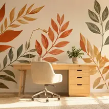 Warm Autumn Leaves Mural