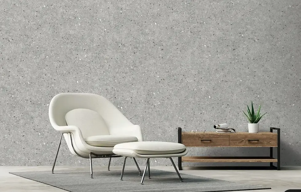 Grey terrazzo wallpaper living room Dubai Sports City Dubai