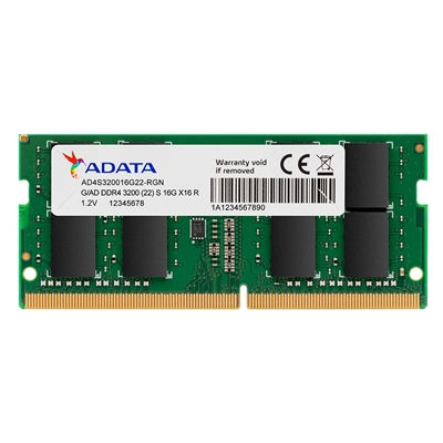 Adata Premier AD4S320016G22-SGN 16GB SODIMM System Memory DDR4, 3200MHz, 1 x ...
