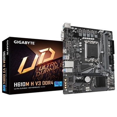 Gigabyte H610M H V3 DDR4 Ultra Durable Intel 1700 Socket Motherboard, Micro-A...