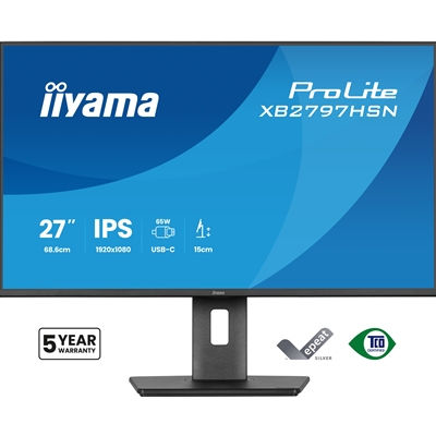iiyama PROLITE XB2797HSN-B1 27 inch IPS Monitor, Full HD, 1ms, HDMI, DisplayP...