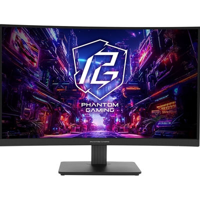 ASRock Phantom Gaming PG27QRT1B 27 Inch QHD (2560 x 1440) Curved 1500R VA Gam...