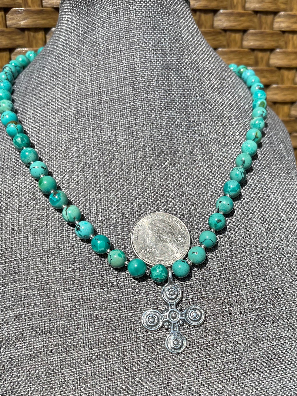 Thumbnail: Sterling Coptic Cross Turquoise