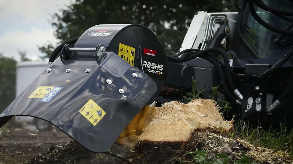 Miniature : rogneuse souche skid steer swing demonstration stump grinder