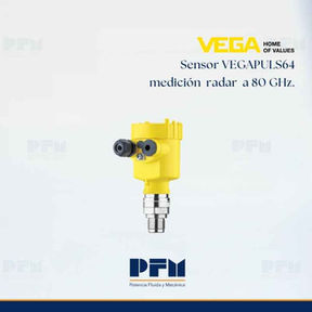 Sensor VEGAPULS64 medición  radar  a 80 GHz.