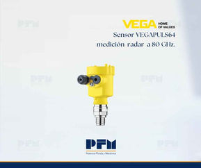 Sensor VEGAPULS64 medición radar a 80 GHz.