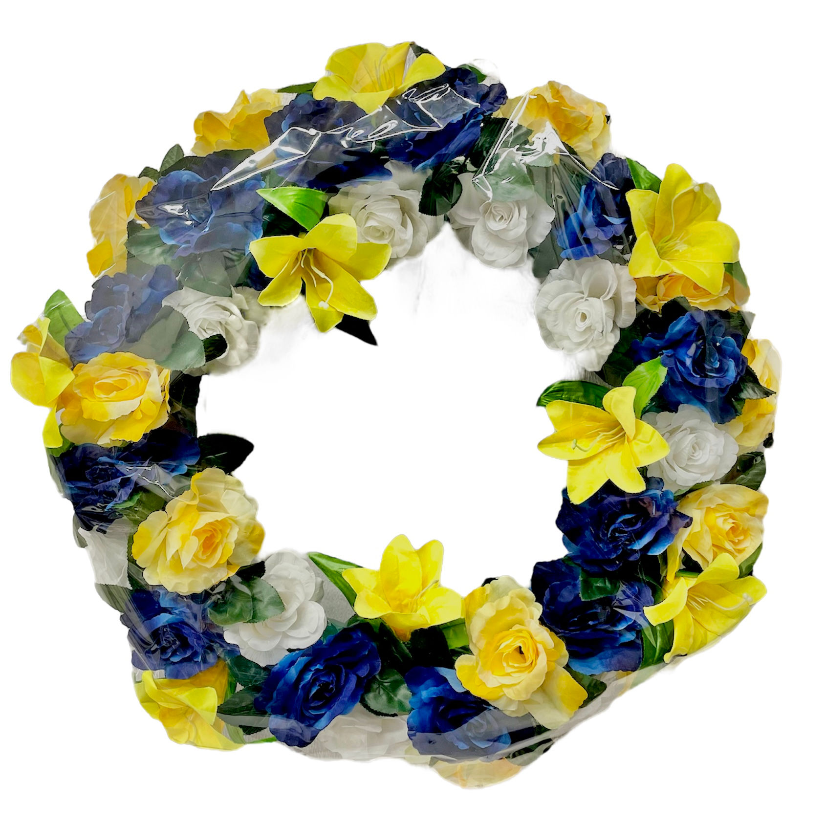 Yellow Lilies & Rose Wreath