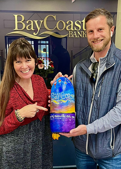 Dartmouth, MA - Padanaram Holiday Buoy Tree, Mj Manville Art and BayCoast Mortgage