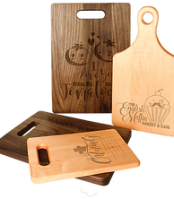 Maple and Walnut cutting boards custom engraved