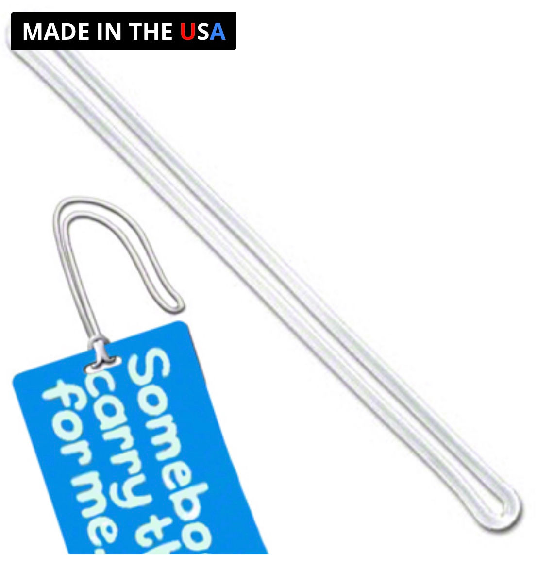 Bag ID/TAG Clear Plastic Worm Loop for Bag Tags - 6"