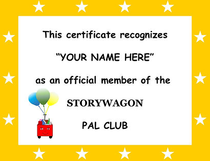 StoryWagon PAL Club Membership Certificate