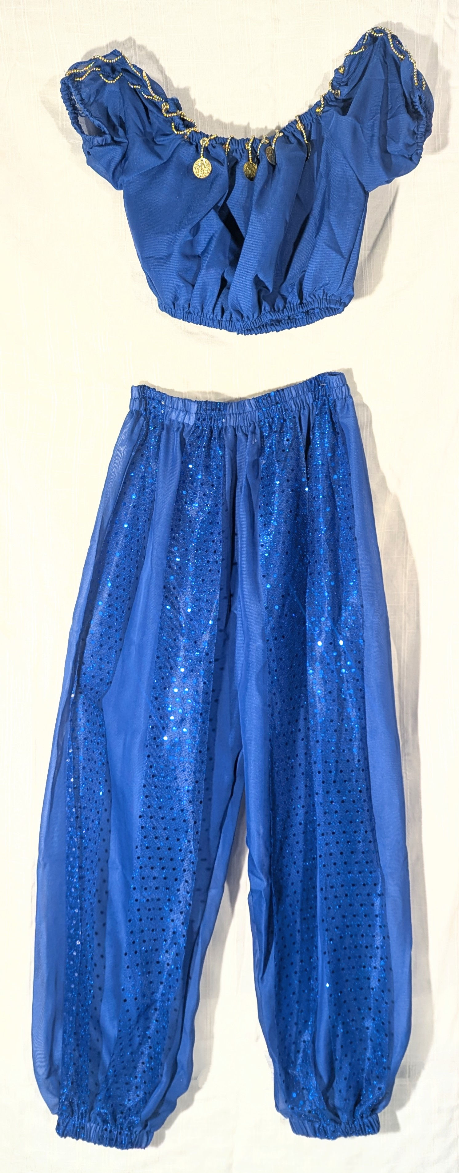 Blue Girls XL (8-11 years old) Belly Dance Pant + Top